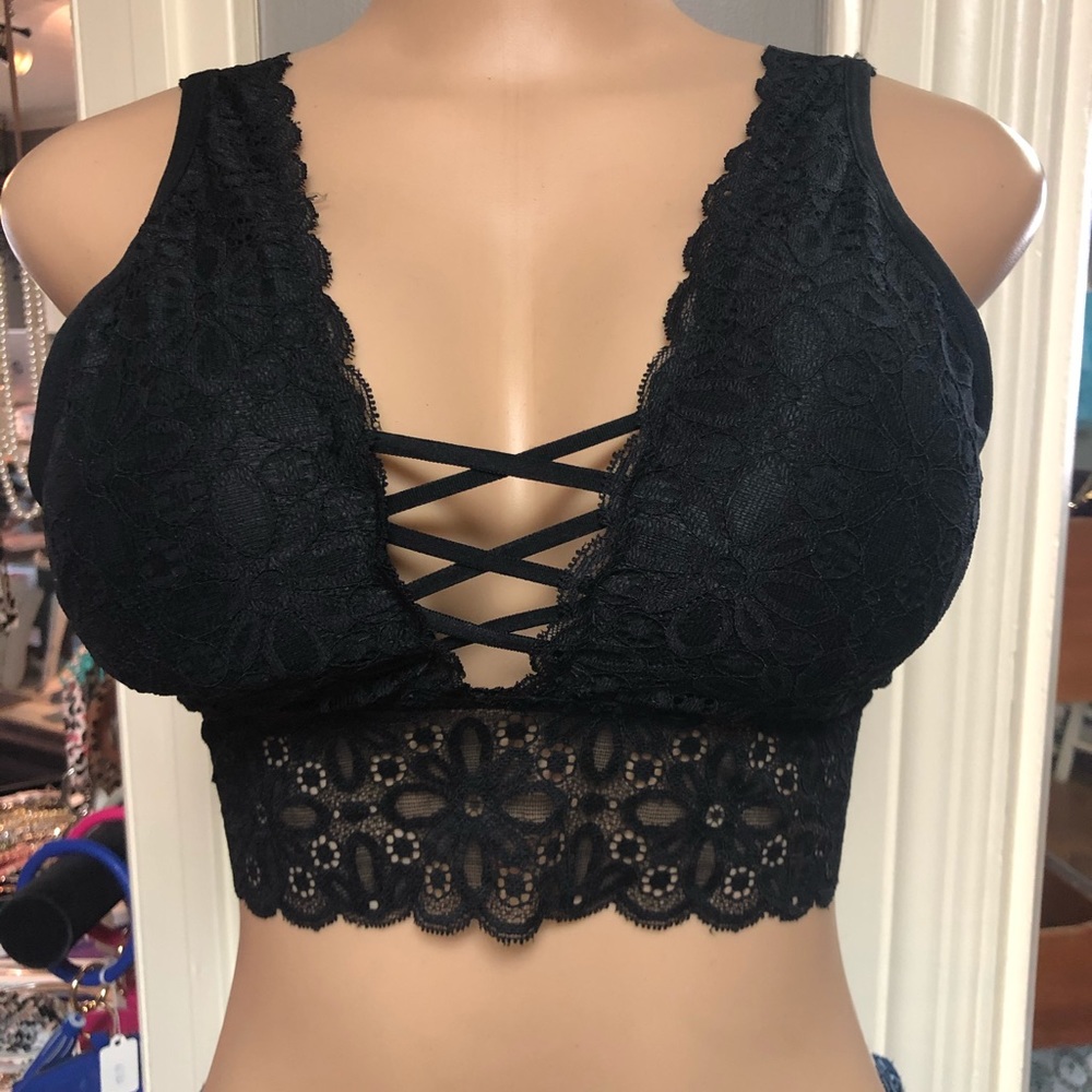 Black lace bralette
